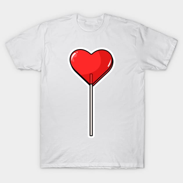 red heart shaped lollipop T-Shirt by Kokomidik